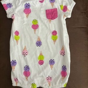 4 outfits 
Watermelon 3-6
Ice cream outfits  6mo
Cat and Jack bestie outfit 3-6